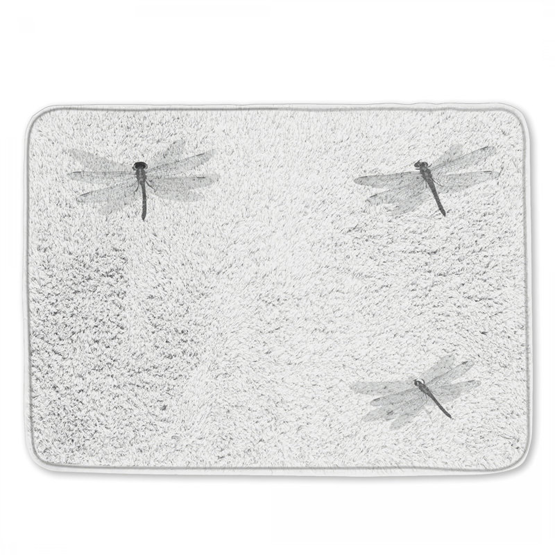 Tapis de bain Three Dragonfly Illustration, L 34 po x L 21 po