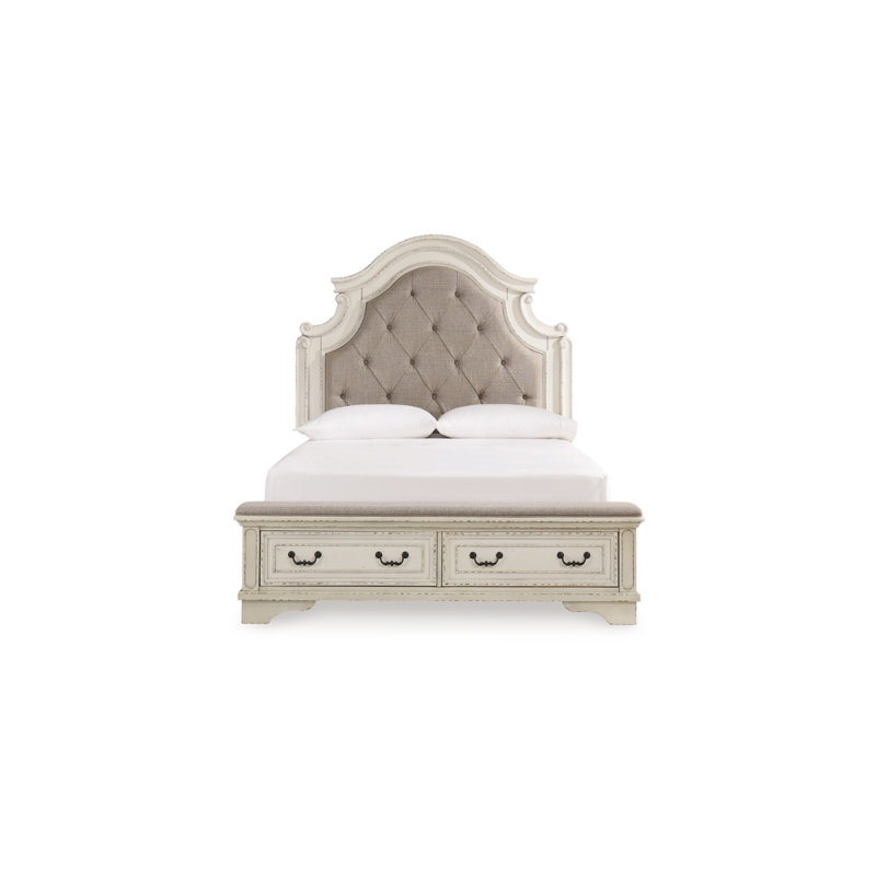 Commode et miroir Realyn, Crème, crème