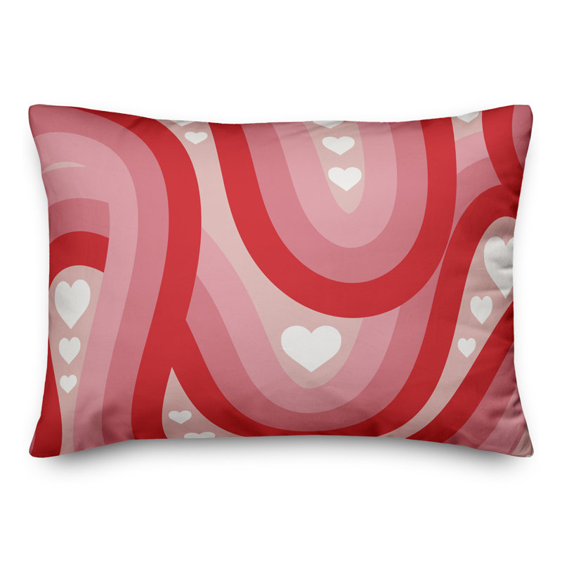 Swirly Heart Pattern Throw Pillow