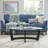 Oval Tempered Glass Coffee Table with Solid Wood Frame-1412084104