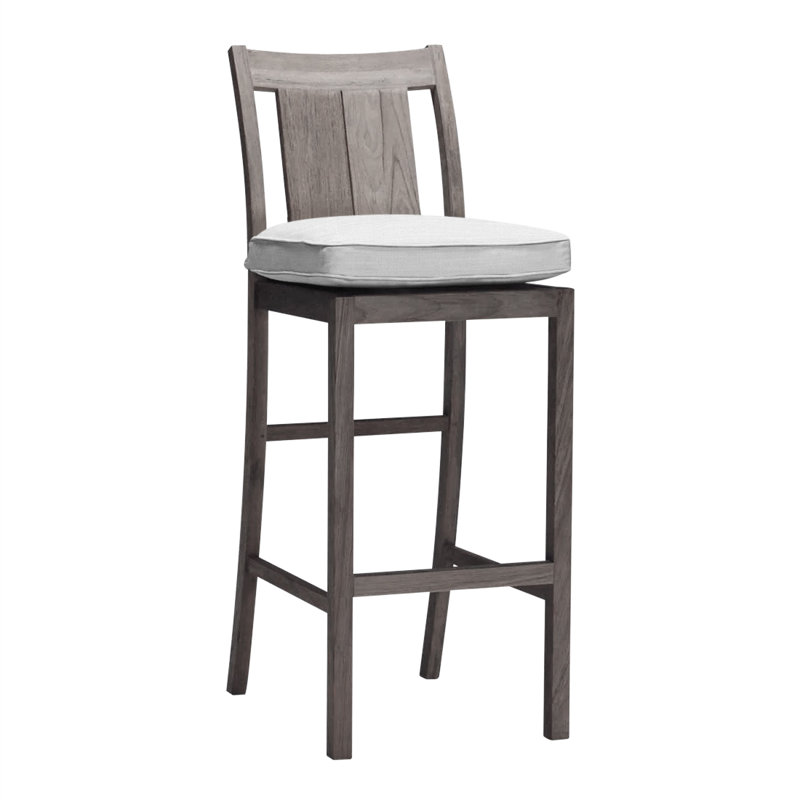 Tabouret de comptoir 24 po Croquet, InsideOut® Rollo ‑ lin dentelle, Welt, Teck huître