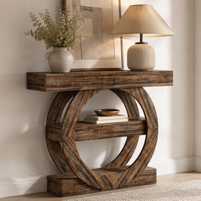 Console de 105 cm (41,3 po), table d'entrée à 3 niveaux avec tablettes de rangement