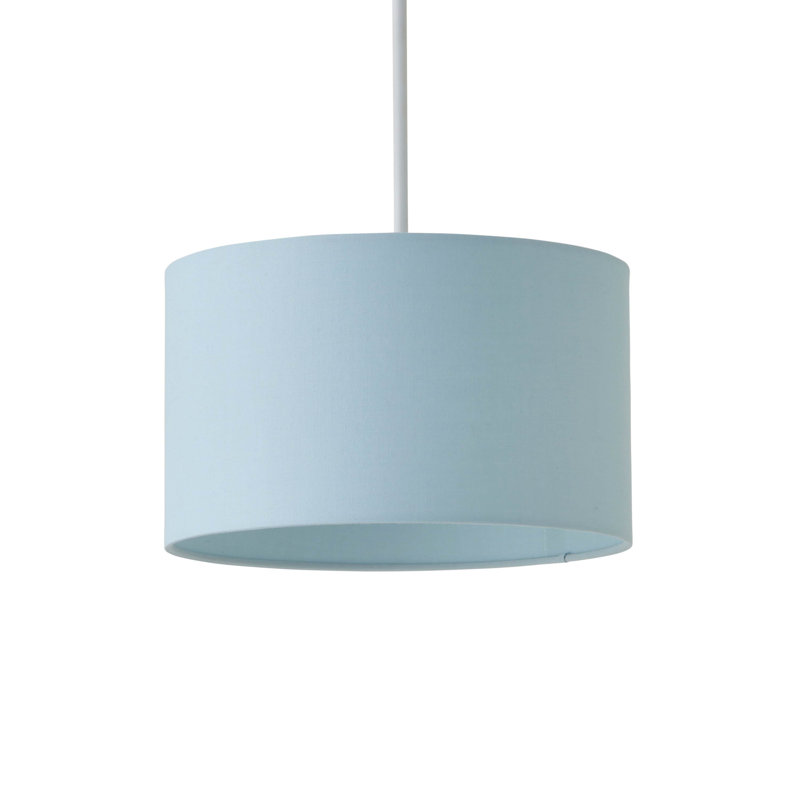 Blended Fabric Drum Lamp Shade ( Slip-On ), Blue, 15cm H x 25cm W x 25cm D