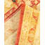 Tapis unique ivoire / sable / rouge noué à la main Sandhu 8 pi 2 po x 9 pi 9 po