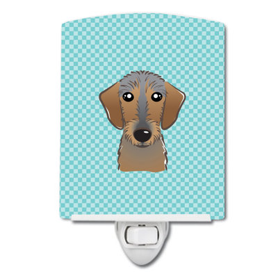 Checkerboard Wirehaired Dachshund Ceramic Night Light