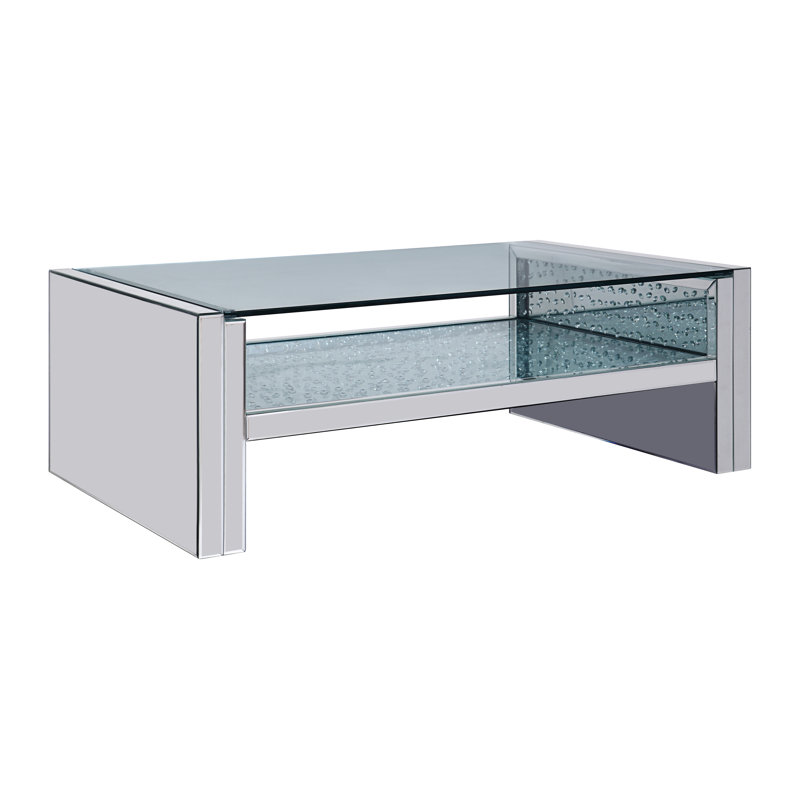 Table basse, miroir et faux cristaux