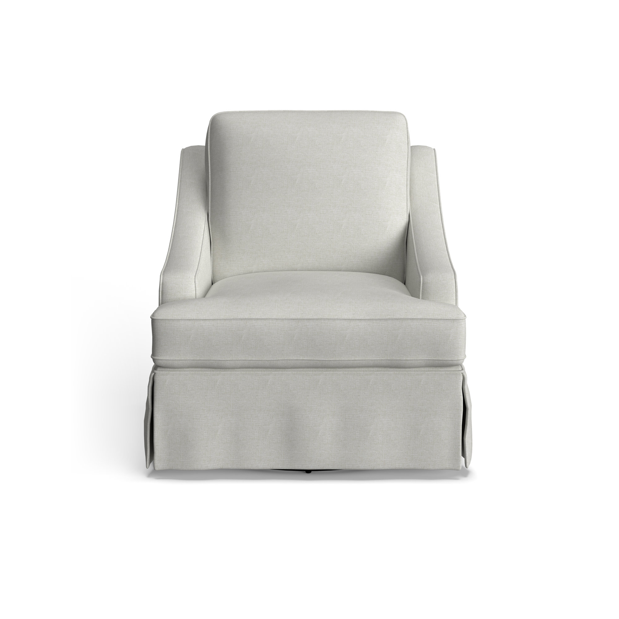 Allerton Upholstered Swivel Glider, Snow Ivory Performance