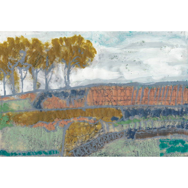 Patchwork Landscape I - Wrapped Canvas Painting, 41cm H x 61cm W 