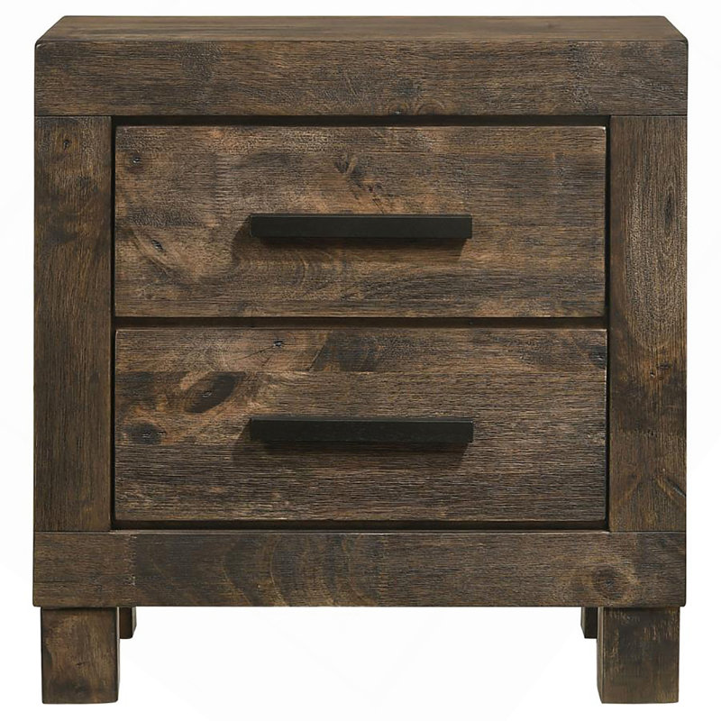 Rustic Golden Brown 2-Drawer Nightstand