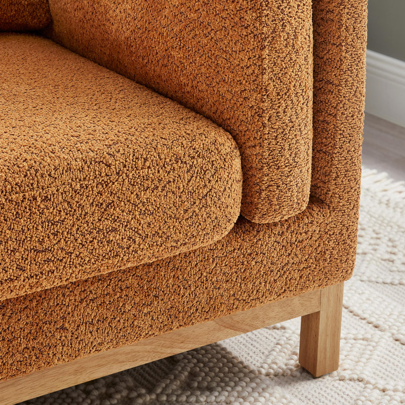 Chanequa 41.34In Oversized Upholstered Accent Chair, Curry Boucle