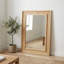 Miroir décoratif rectangulaire en bois massif couleur bois naturel 20 x 30 pouces pour décoration de maison de campagne et de maison