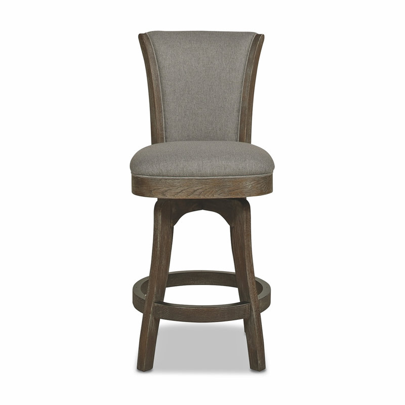 Henry Heathered Grey Oak 27" Swivel Counter Height Bar Stool