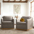 2-Pack Modern Farmhouse Upholstered Swivel Armchairs
