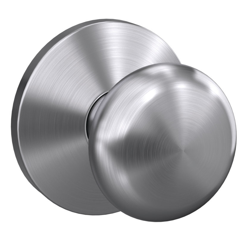 Custom Plymouth Hall-Closet and Bed-Bath Knob with Kinsler Trim, Satin Chrome