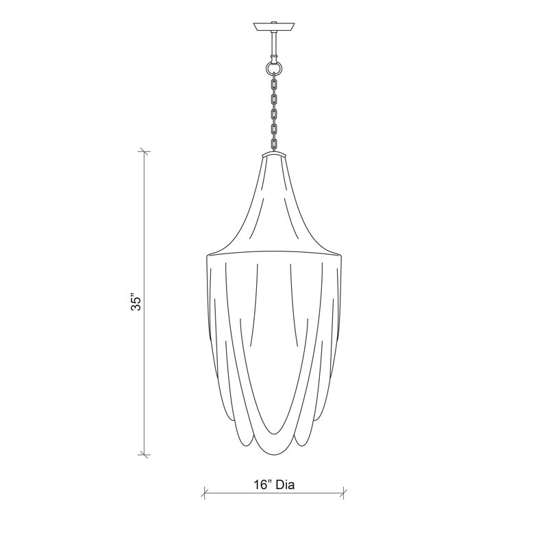 Small Leather Fringe Chandelier w/ Crown, Cream