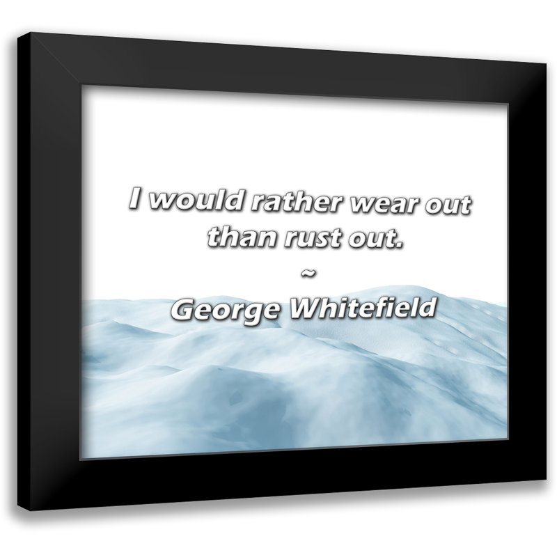 George Whitefield Quote: I would rather wear out than rust out.