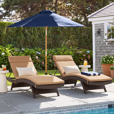 Outdoor with Cushions Patio Chaise Lounge