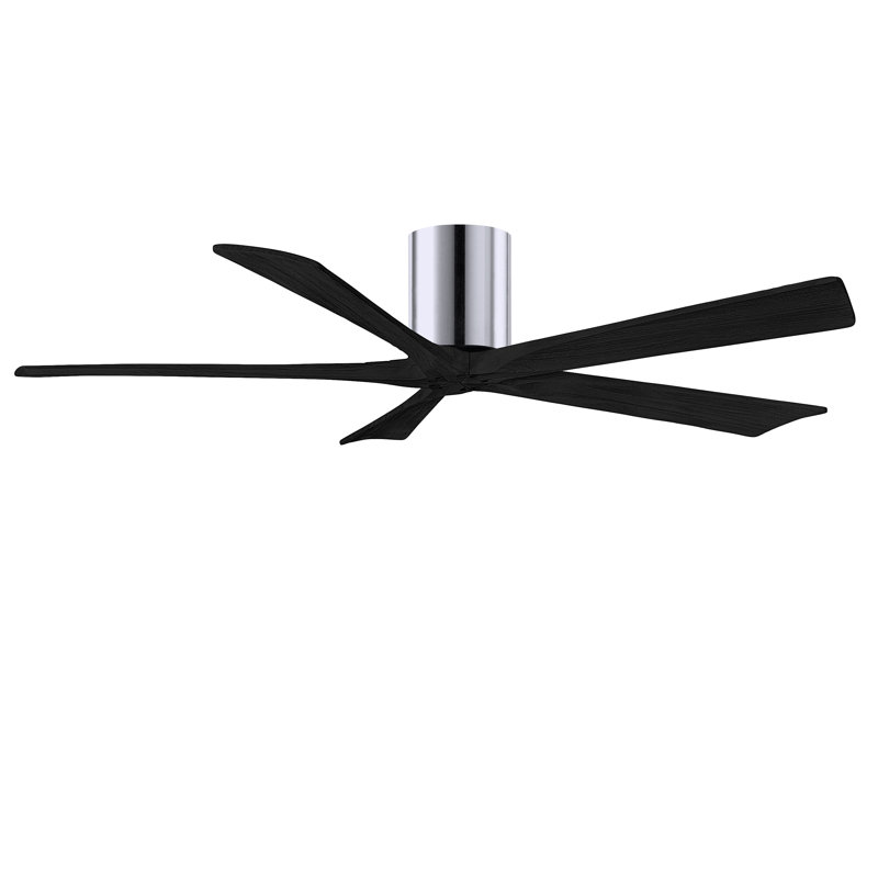 Ventilateur à pales encastré 5 pales Irene, Chrome poli, Noir mat, Finition du boîtier du ventilateur