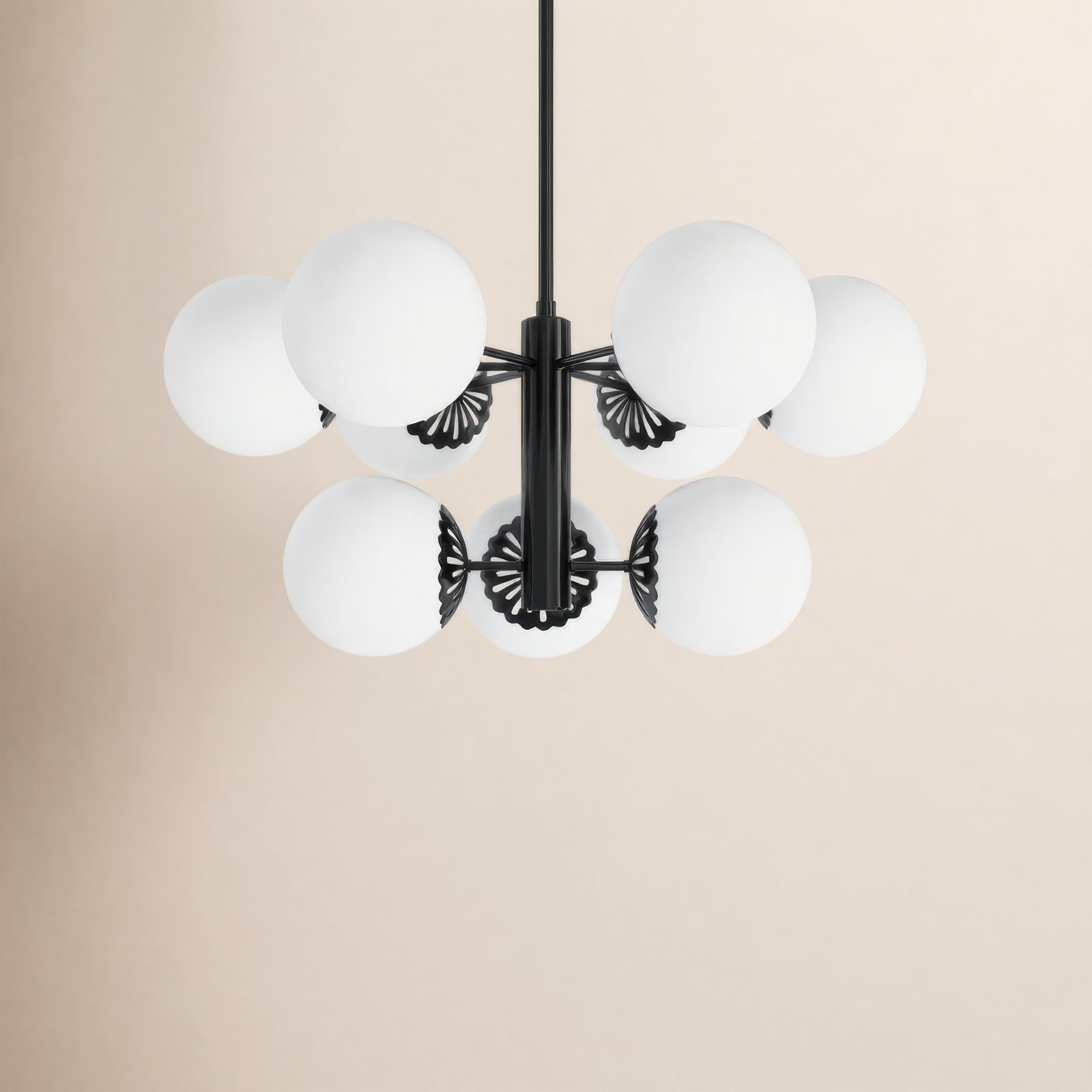 Deniaud 9 - Light Sputnik Chandelier, Old Bronze