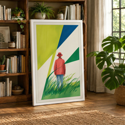 Figure in Red Retro - Wrapped Canvas