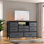 8 Dresser Tv Stand With Power Outlet & Led, Dresser For Bedroom With 8 Deep Drawers, Wide Console Table For Living Room, Entryway