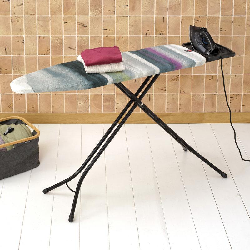 Brabantia Size B Medium Ironing Board with Solid Steam Iron Rest, Morning Breeze