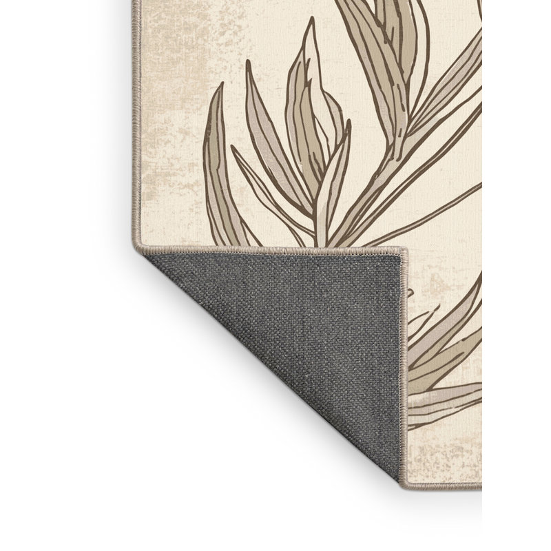Tapis moelleux moelleux à motif lavande Durso, 5 x 7