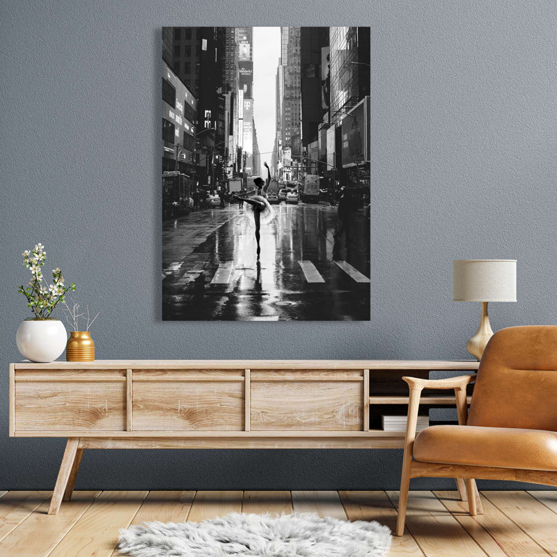 Manhattan Ballet II (B&W) by Julian Lauren - Wrapped Canvas Print, 100cm H x 70cm W x 4cm D