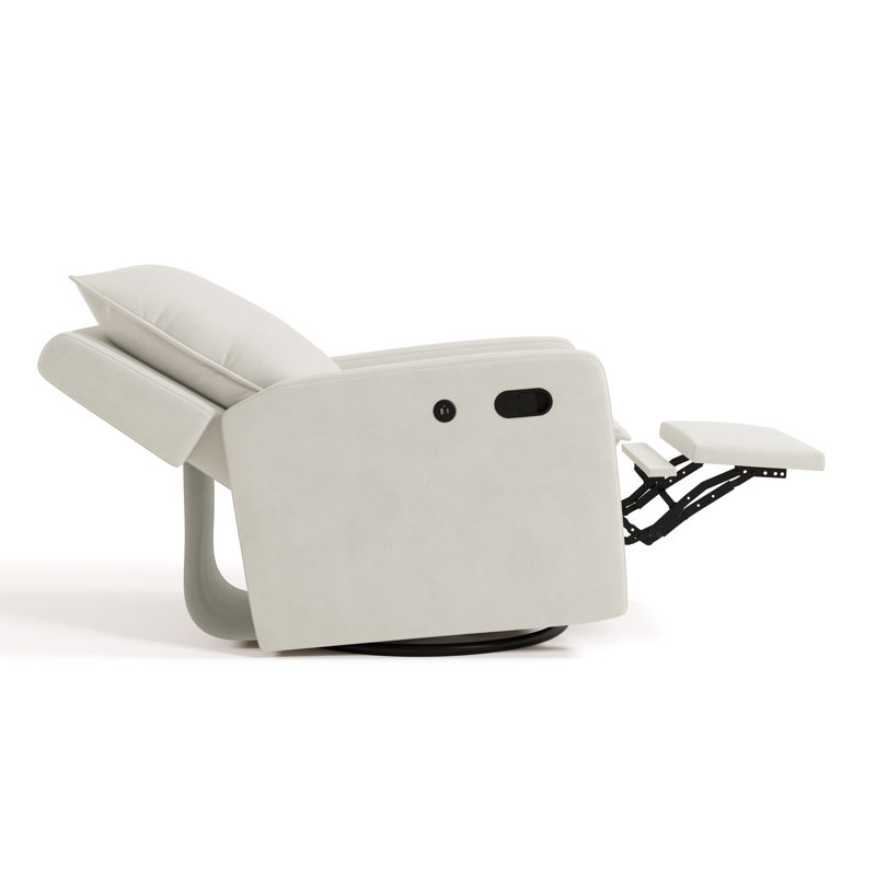 Storkcraft Timeless Recline Glider with USB, Ivory Polyester Blend