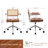 Ayris Mid-Century Modern Faux Leather Adjustable Swivel Task Chair with Rattan Back Wood Arms and Chrome Casters Base-923262777