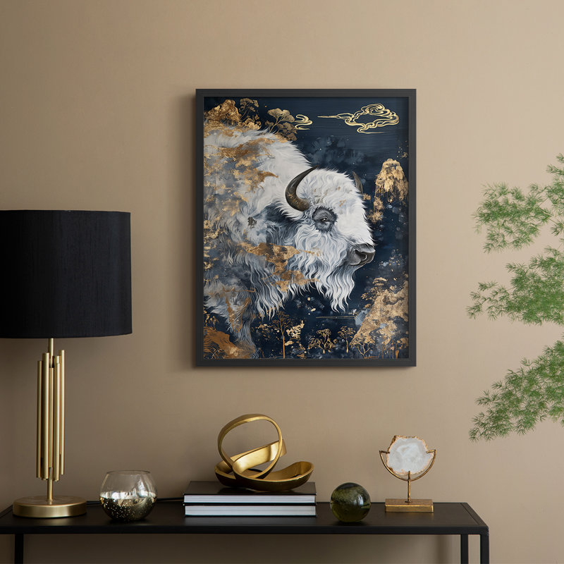 ANIMALS Series CXLVII - reproduction encadrée de qualité supérieure - prête à être accrochée - aucun clou requis, Noir