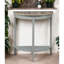 Élégante table demi-lune en chêne naturel et gris - console de rangement pour un usage quotidien