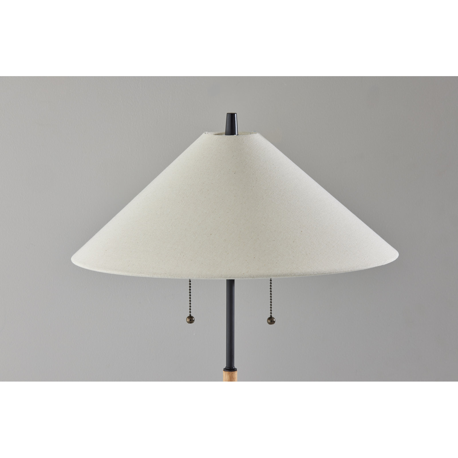 Florina Bedside Lamp, Black/Natural, Ivory