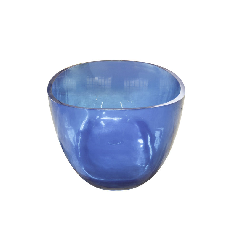 Baignoire de trempage ovale bleue transparente, 64 pouces, autoportante, pour salle de bain