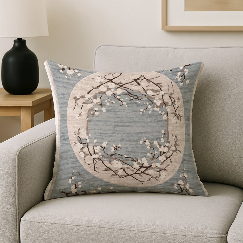 Coussin décoratif intérieur et extérieur Modern, Carré 16 po, Gris oriental 9