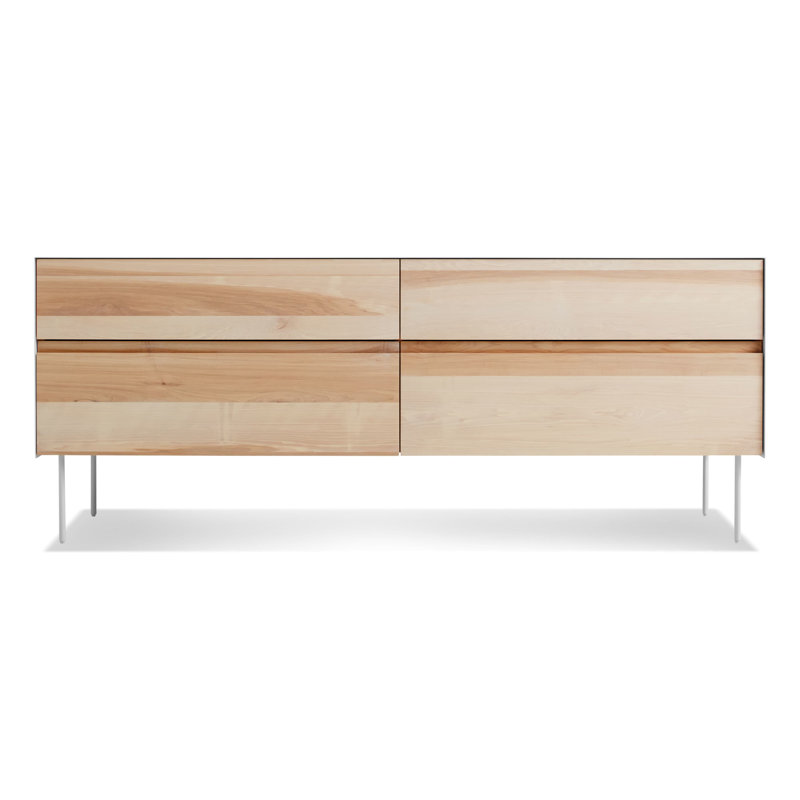 Clad 4 - Drawer Dresser, White/Hickory