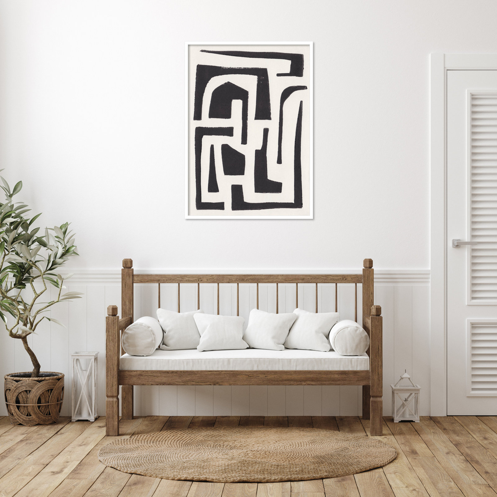 Neighborhood Print by Alisa Galitsyna, White, 41" H x 30" W x 1" D