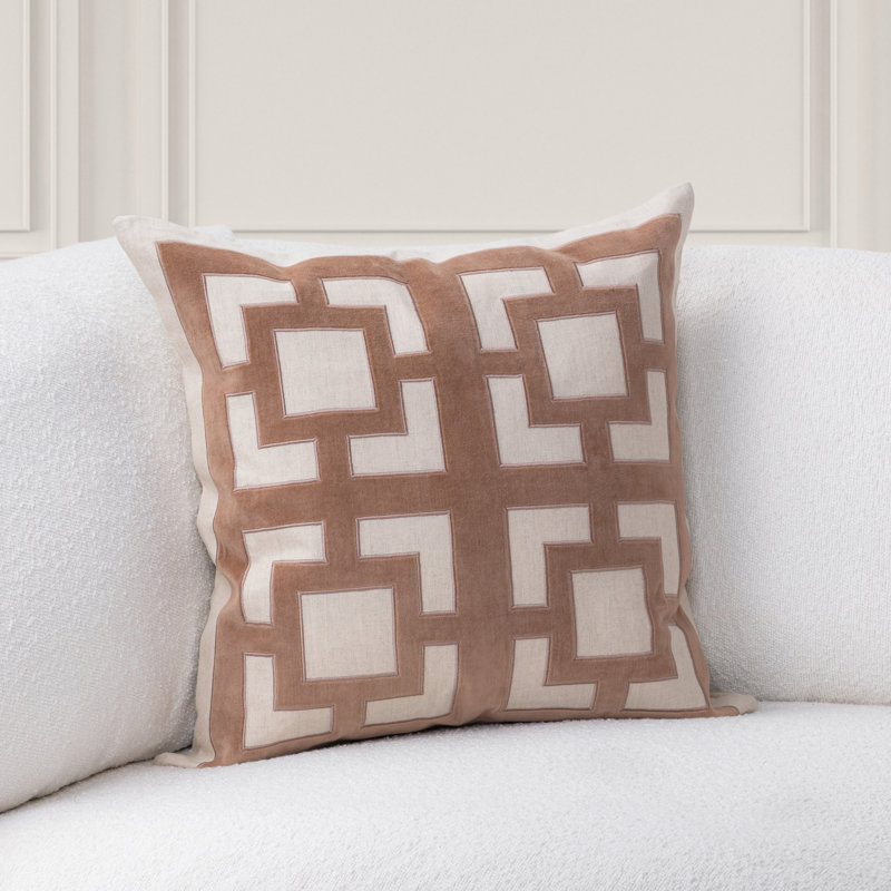 Corbin Cotton Blend Throw Pillow, Frothed Brown, Square 22"