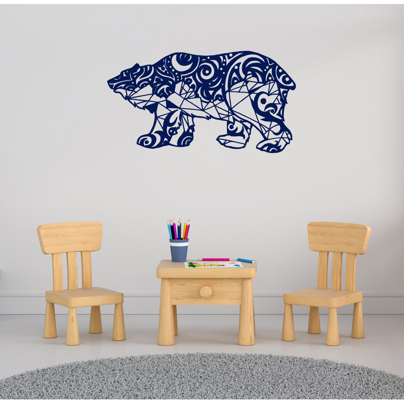 Adhésif décoratif ours polaire, H 15 po x l 28 po, Bleu marine