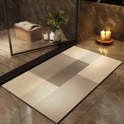 Bathroom Rug Super Absorbent Mat - Non-Slip Quick-Dry Soft Toilet Door Carpet