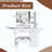 Vanity Desk With LED Mirror Lights And Power Outlet Charging Station, Makeup Dressing Table With 3 Drawers, 7 Shelves And Storage Stool, For Girls And Women