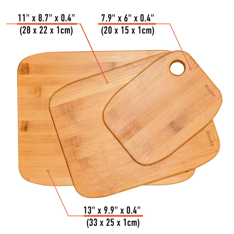  Bamboo Chopping Board Set of 3 - Wooden Chopping Board Set in 3 Sizes (Small, Medium, Large) - Cutting Boards for Kitchen