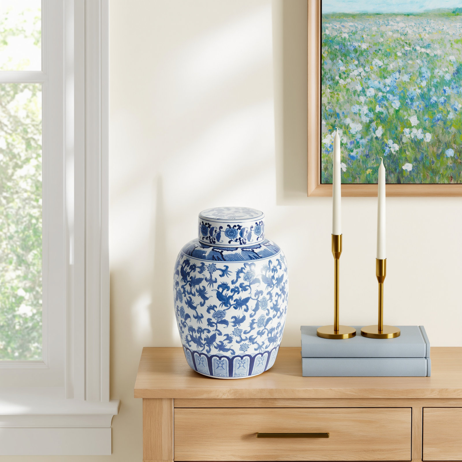 Addison DYNASTY BLOSSOM LIDDED JAR