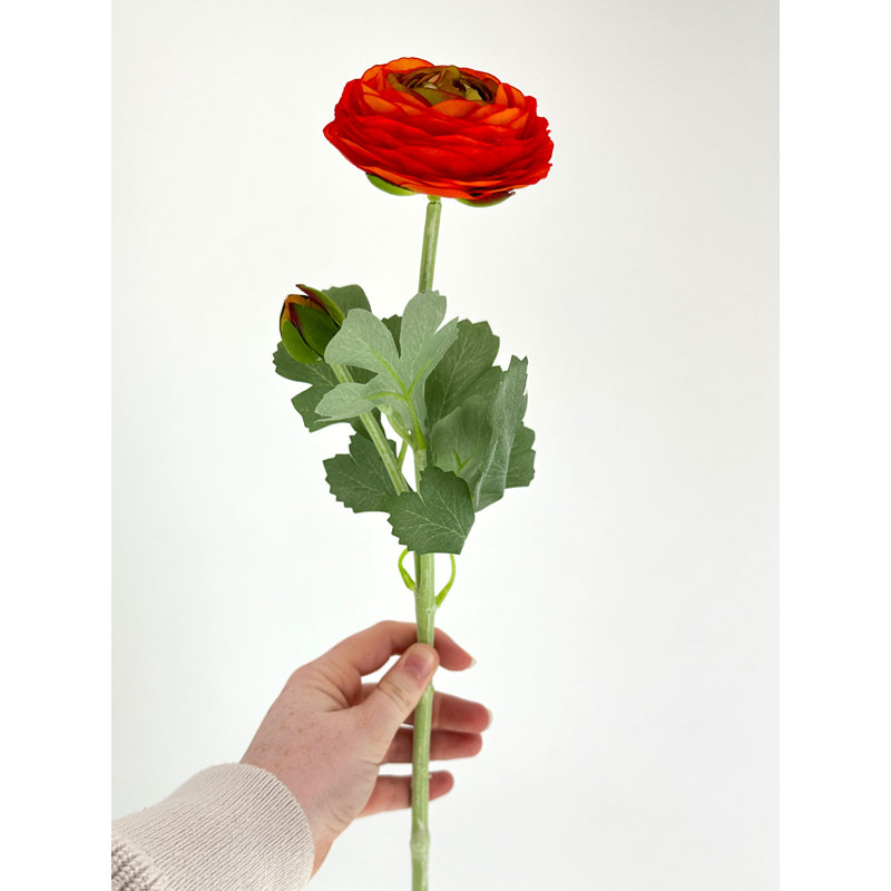 1 fleur artificielle de haute qualité Ranunculus, Orange
