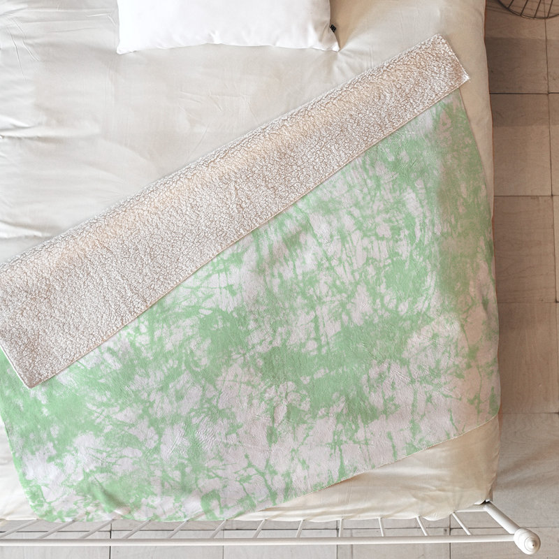 Couverture batik en grésilleté, L 60 po x l 50 po, Vert