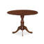 L'ensemble de table de salle à manger 3 pièces contient une table de salle à manger ronde avec Dropleaf et 2 chaises Parson rembourrées en tissu de lin, acajou-1440336274-1440336278-1440336271