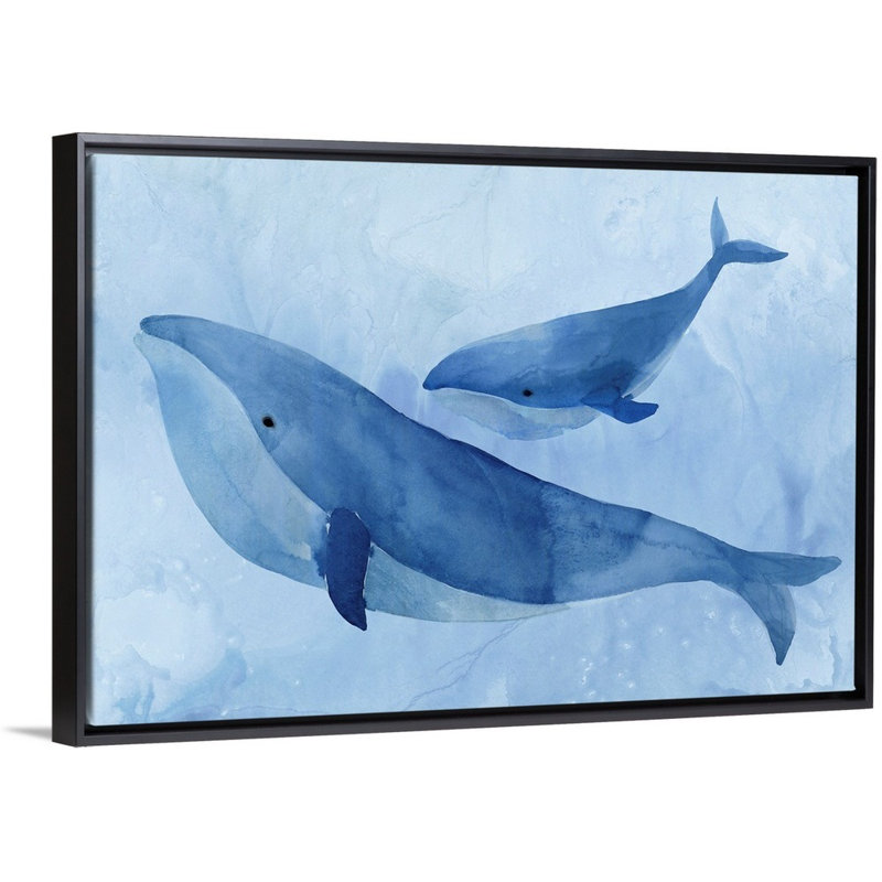 «Blue Spirits II» par Isabelle Z - reproduction d'art, H 22 po x l 32 po x P 1,75po, Toile avec cadre noir
