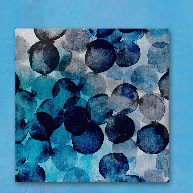 " Indigo Bubbles " by Marmont Hill, 32" H x 32" W x 1.5" D