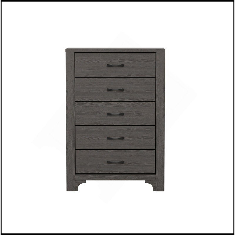 Commode brune à 5 tiroirs