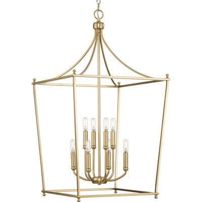Parkhurst 8 - Light Steel Dimmable Lantern Square / Rectangle Chandelier